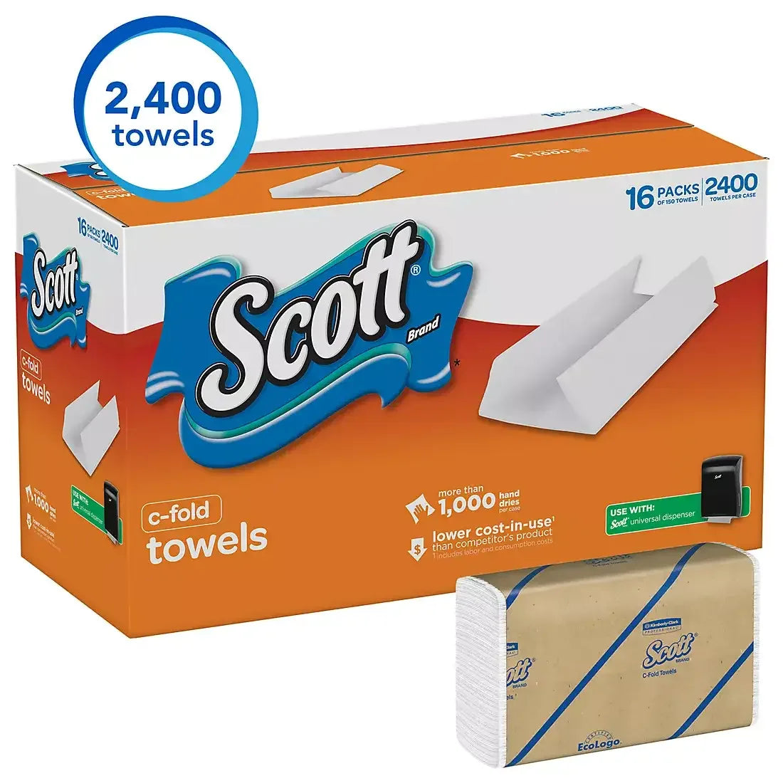 Scott C-Fold Paper Towels, 16 pk./2,400 towels per case - USA MEGA SHOP