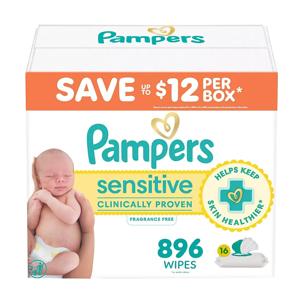 Pampers Baby Wipes Sensitive Fragrance-Free Pop-Top Packs, 16 pk./896 ct. - USA MEGA SHOP