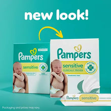 Two Pampers sensitive fragrance-free baby wipes packs