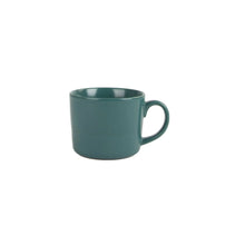 Emerald green stoneware mug with side handle
