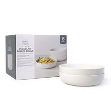 White porcelain dinner bowls set of 8, with two bowls and retail box