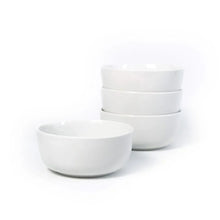 White porcelain cereal bowls, two bowls stacked