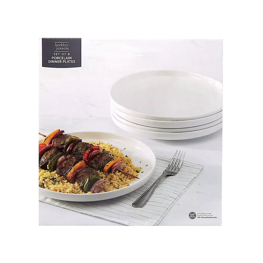 Berkley Jensen 10.5" Porcelain Dinner Plates, 8 pk. - White - USA MEGA SHOP