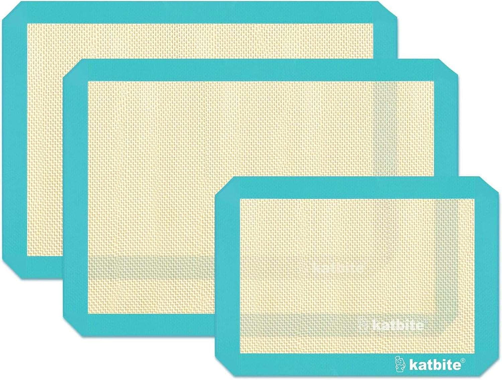 Katbite Silicone Baking Mat 3PCS 11.6 in x 16.5 in Reusable & Nonstick Bakeware Mats,Black - USA MEGA SHOP