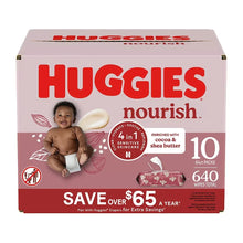 HUGGIES Nourish scented baby wipes pack, 10 pk box with 64 wipes total