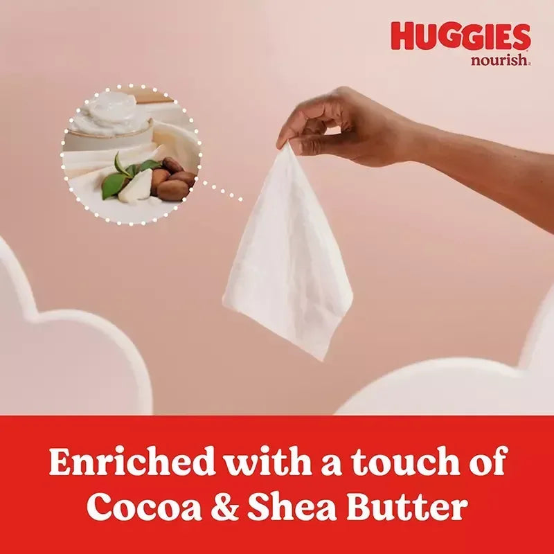 Huggies Nourish Scented Push Button Pack Baby Wipes, 10 pk.