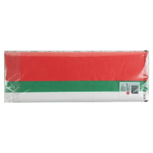 Red, white, and green wrapping tissue roll in clear package