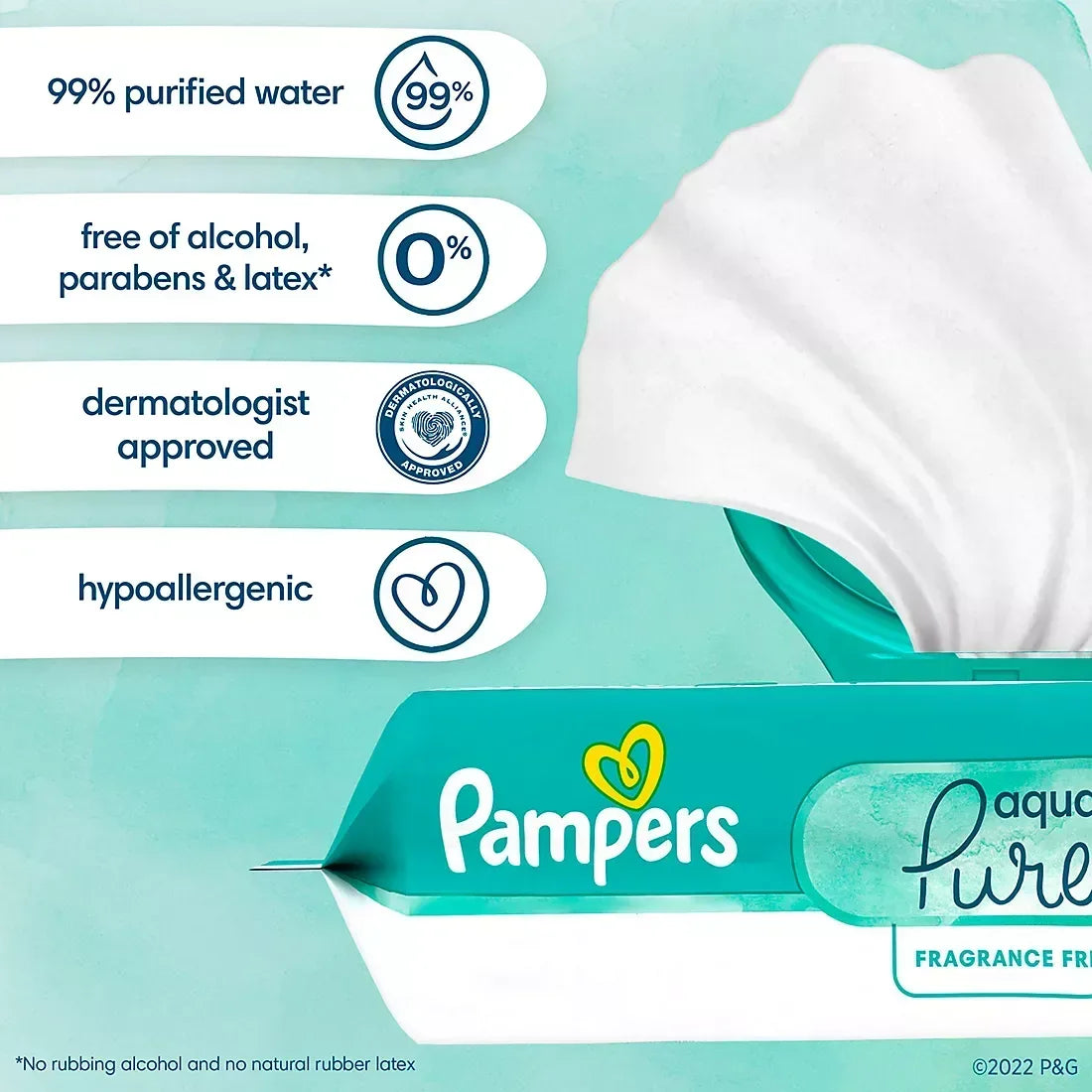 Pampers Aqua Pure Sensitive Baby Wipes with Pop-Top, 13 pk./728 ct.