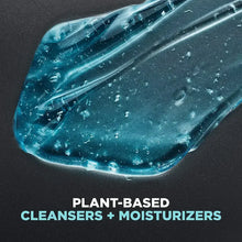 Clean Comfort cleanser splash graphic with blue gel droplets