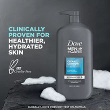 Dove Men+Care Clean Comfort body and face wash pump bottle