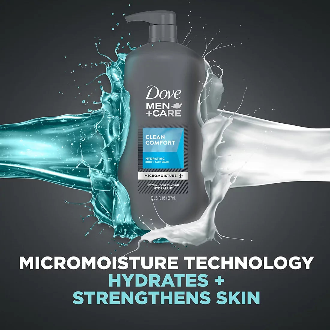 Dove Men+Care Clean Comfort Body & Face Wash, 2 pk./30 oz. - USA MEGA SHOP