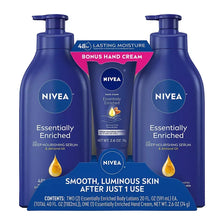Nivea Essentially Enriched body lotion variety pack with two bottles and bonus hand cream