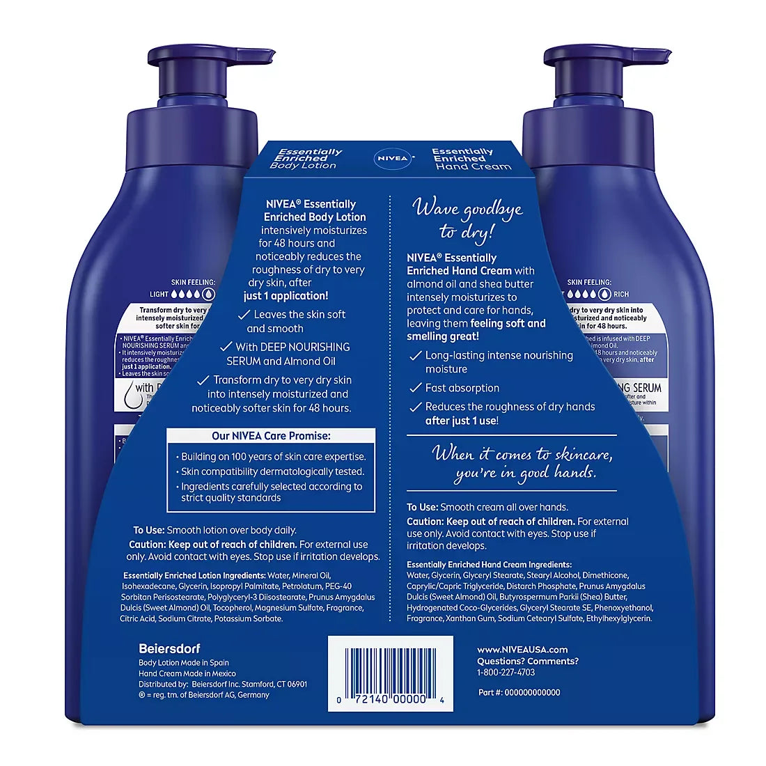 Nivea Essentially Enriched Body Lotion and Hand Cream Variety Pack - USA MEGA SHOP
