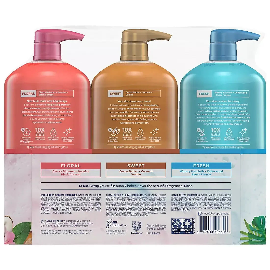 Suave Essentials Gentle Body Wash Variety Pack, 3 pk./30 oz. - USA MEGA SHOP