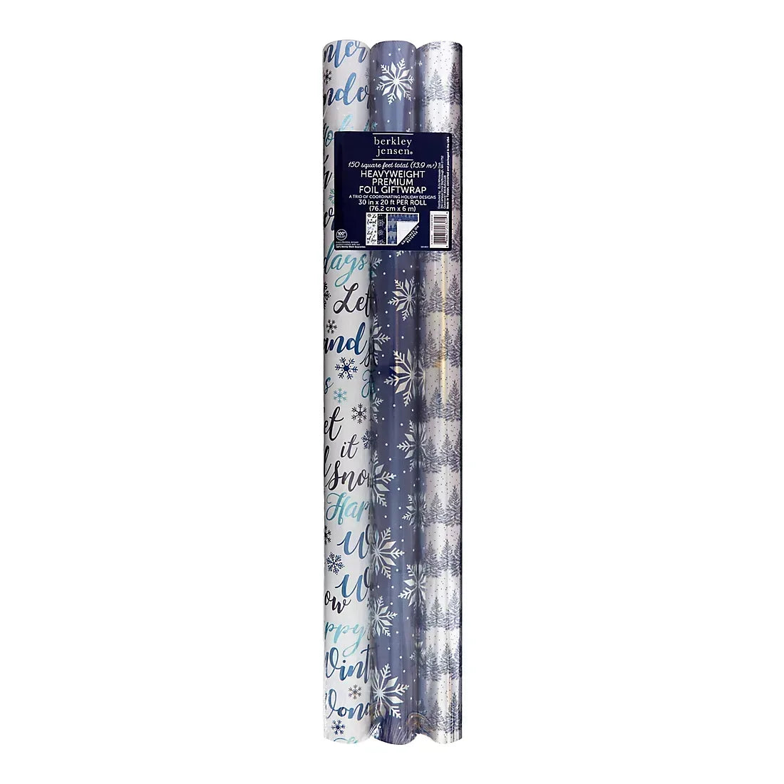 Berkley Jensen 3 Roll 150 sq. ft. Wrapping Paper, Winter