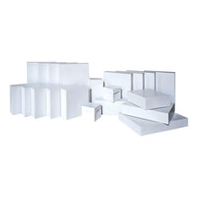 Assorted white folding gift boxes set, multiple sizes