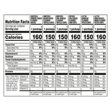 Chip variety pack nutrition facts panel with calories and serving info