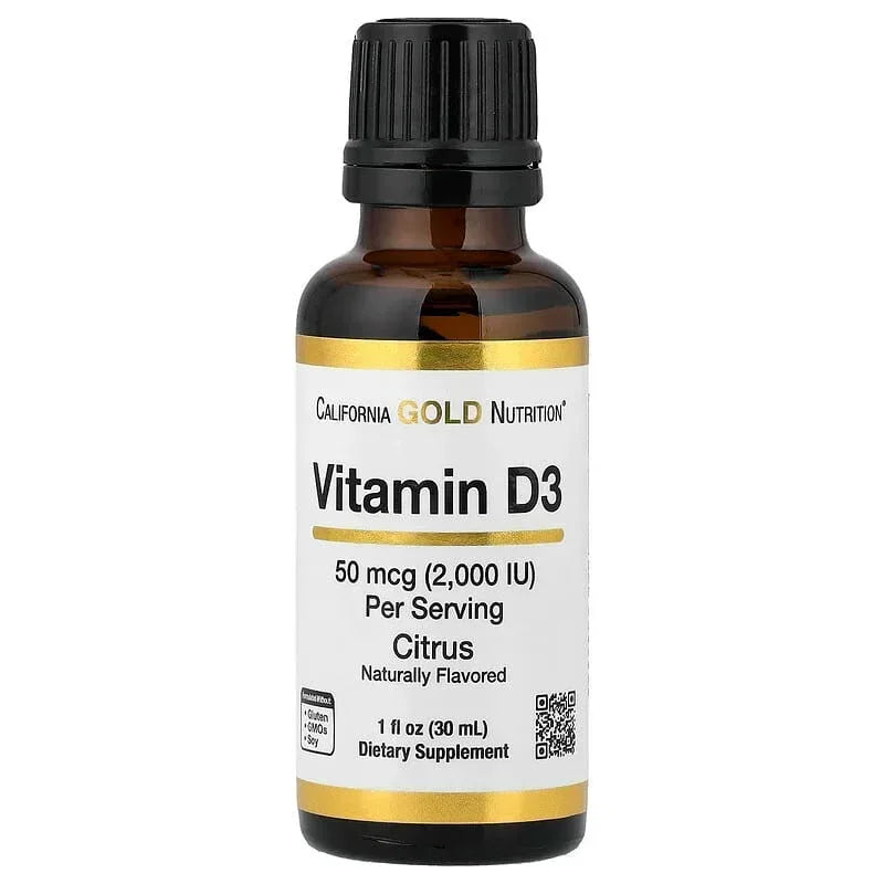 California Gold Nutrition, Vitamin D3, 50 mcg (2,000 IU), 1 fl oz (30 ml)