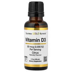 California Gold Nutrition, Vitamin D3, 50 mcg (2,000 IU), 1 fl oz (30 ml)