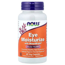 Eye Moisturize supplement bottle with purple cap, orange label, 60 veg capsules