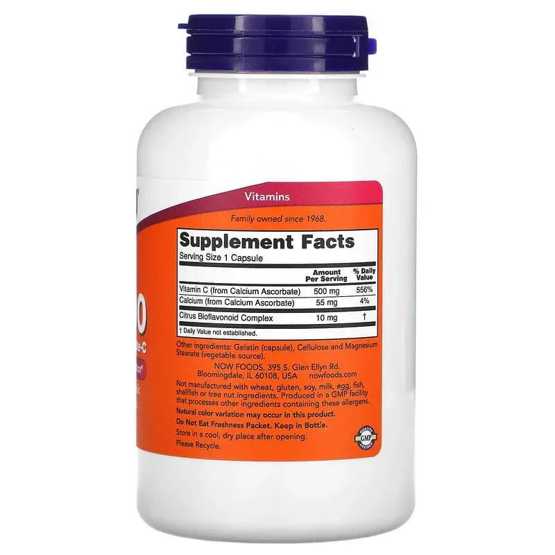 NOW Foods, C-500, Calcium Ascorbate-C, Veg Capsules