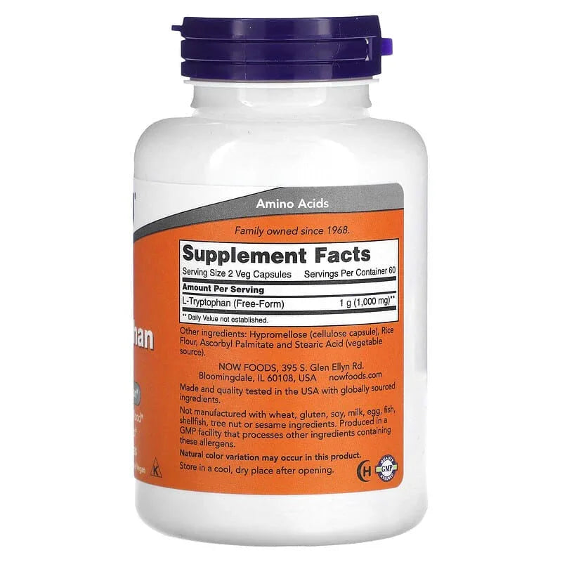 NOW Foods, L-Tryptophan, 500 mg - USA MEGA SHOP