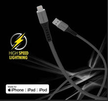 Braided USB-A to Lightning cable with USB-A and Lightning connectors