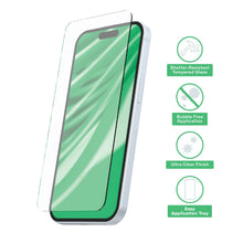 Tempered glass screen protector for iPhone 15, shatter-resistant cover with app tray