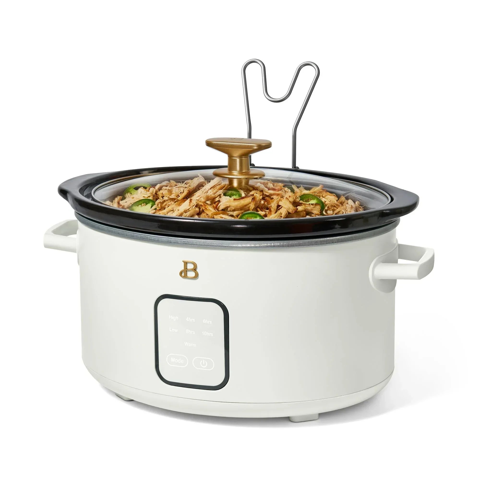 Beautiful 4Qt Slow Cooker with Touch-Activated Display, White Icing by Drew Barrymore - USA MEGA SHOP