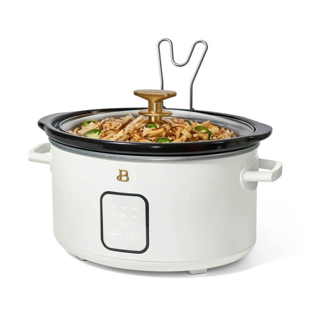 Beautiful 4Qt Slow Cooker with Touch-Activated Display, White Icing by Drew Barrymore - USA MEGA SHOP