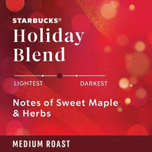 Medium roast coffee blend label, notes of sweet maple and herbs