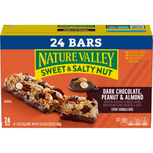 24-count Nature Valley sweet & salty nut chewy granola bars, dark chocolate peanut & almond