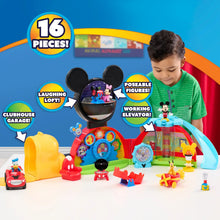 Mickey Mouse clubhouse deluxe playset with colorful slide, elevator dome, and figures