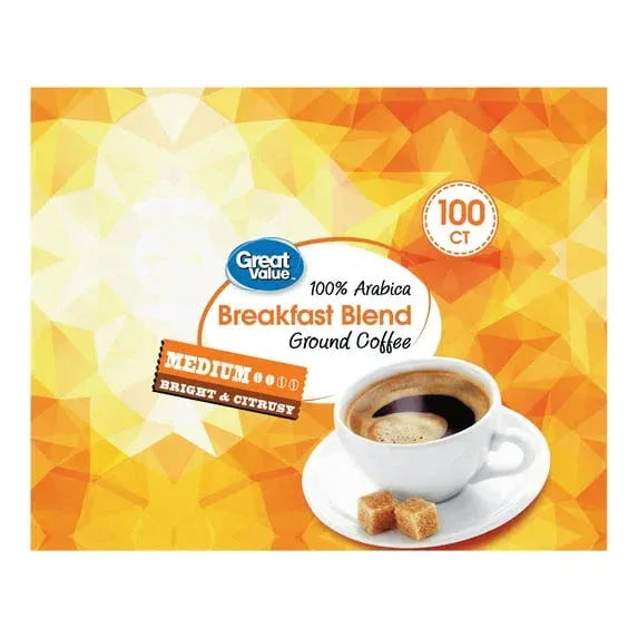 Great Value Donut Shop 100% Arabica Medium Roast Ground Coffee Pods, 38.4oz, 100 Count - USA MEGA SHOP