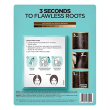 Hair root cover up kit box back with medium brown usage directions
