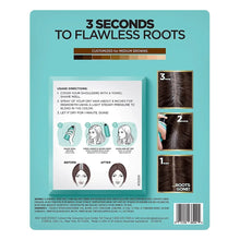 L'Oreal Paris root cover up kit back with 3-step instructions and bottle shade