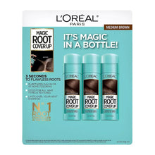 L'Oreal Paris root cover up kit, three medium brown bottles in box