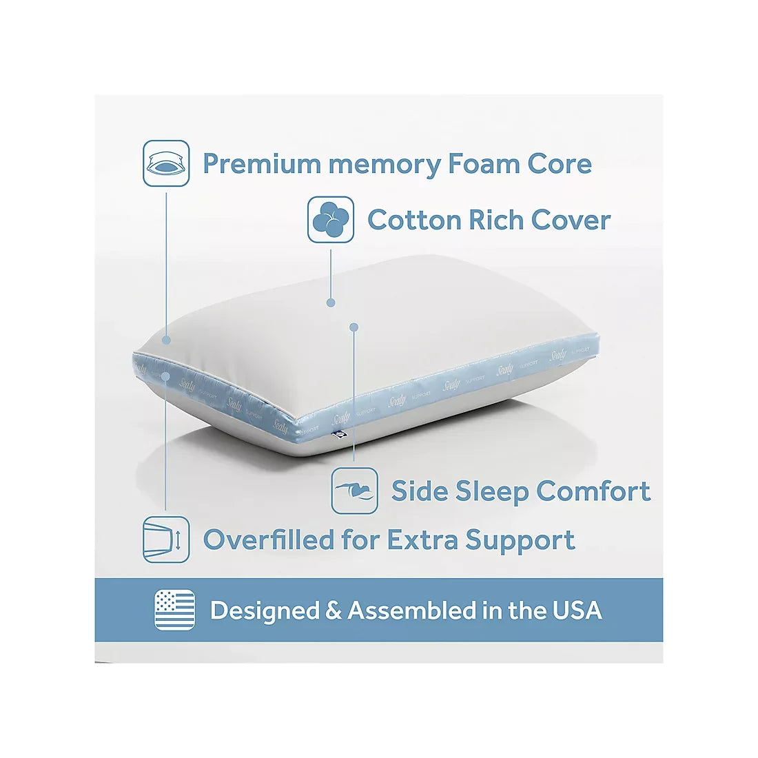 Sealy Standard/Queen Extra Firm Pillow, 2 pk. - USA MEGA SHOP