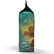 Ground coffee bag back: Black Rifle Blackbeard's Delight, roasted in the USA, 12 oz