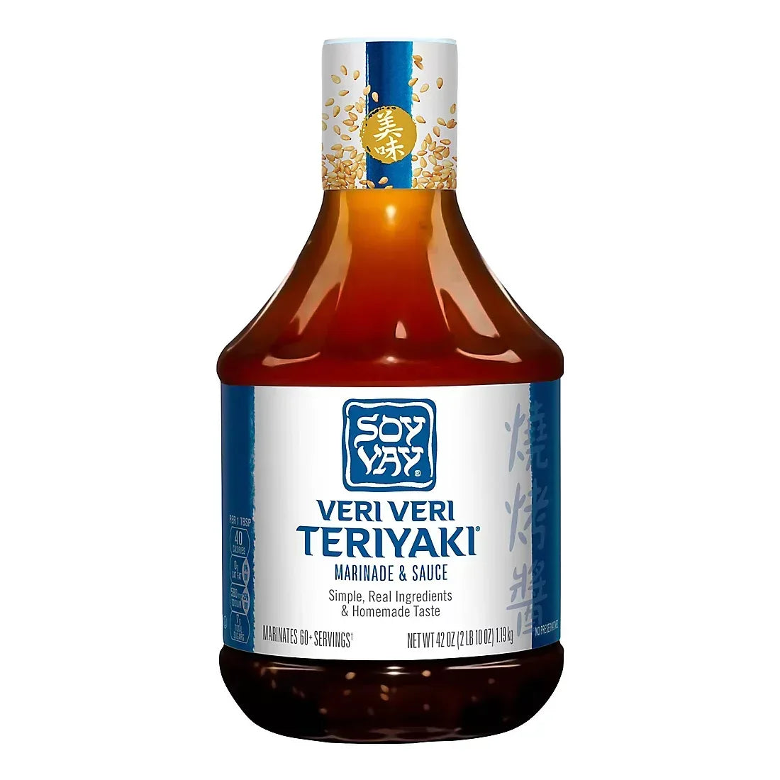 Soy Vay Veri Veri Teriyaki Marinade and Sauce, Bottle, 42 fl. oz.
