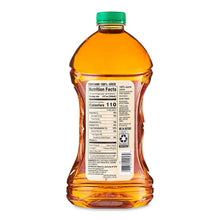 Back of apple juice bottle with Nutrition Facts and barcode