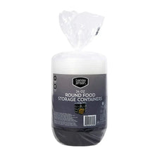 Round food storage containers, 24 oz each, white and dark containers in package