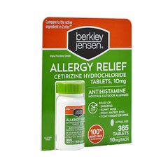 Berkley Jensen Allergy Relief Cetirizine Hydrochloride 10 mg Tablets – 365 Count Antihistamine