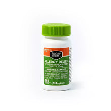 Cetirizine 10 mg allergy relief tablet bottle with green cap