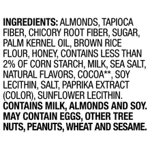 Ingredients list for bettergoods nut bars, includes almonds, milk, and soy