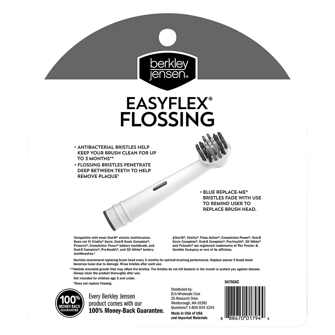 Berkley Jensen Easy Flex Flossing Replacement Brush Head, 6 pk.