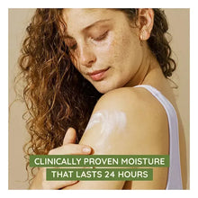 Daily moisturizing body lotion being applied to forearm