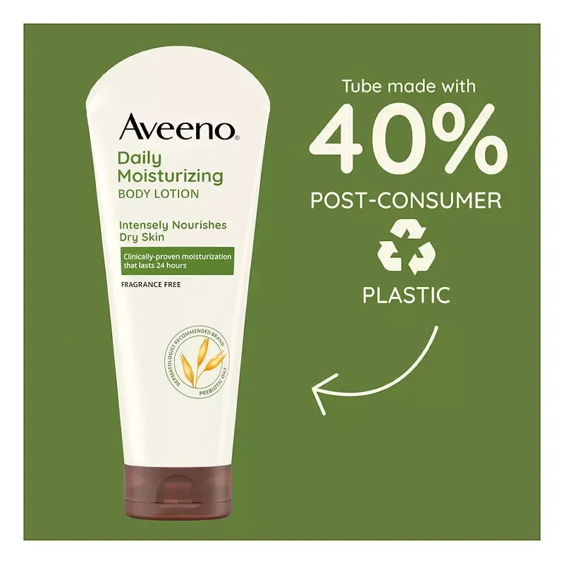Aveeno Daily Moisturizing Body Lotion For Dry Skin, 2 pk./18 fl. oz. + 8 oz. Tube - USA MEGA SHOP