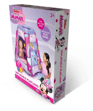 Package box for Minnie Mouse inflatable playland with interactive play panel and 20 balls