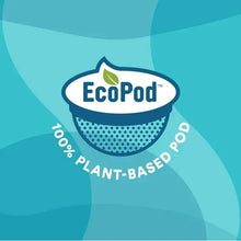 EcoPod pod logo and branding graphic on a blue background